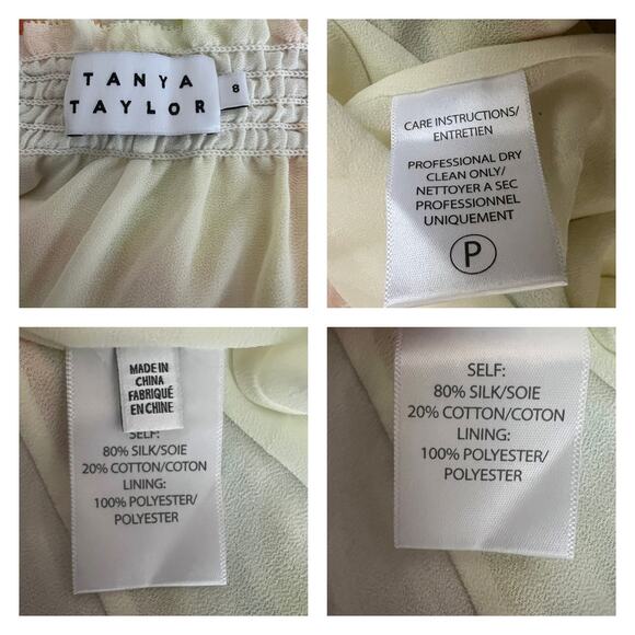 Tanya Taylor Teresa Tie Dye  Asymmetrical Silk Blend Midi Skirt Size 8 - Picture 8 of 12